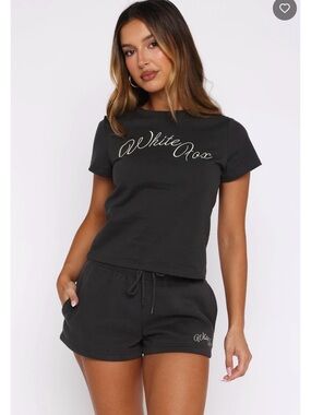 White Fox Boutique Charcoal Elsa Lounge Shorts